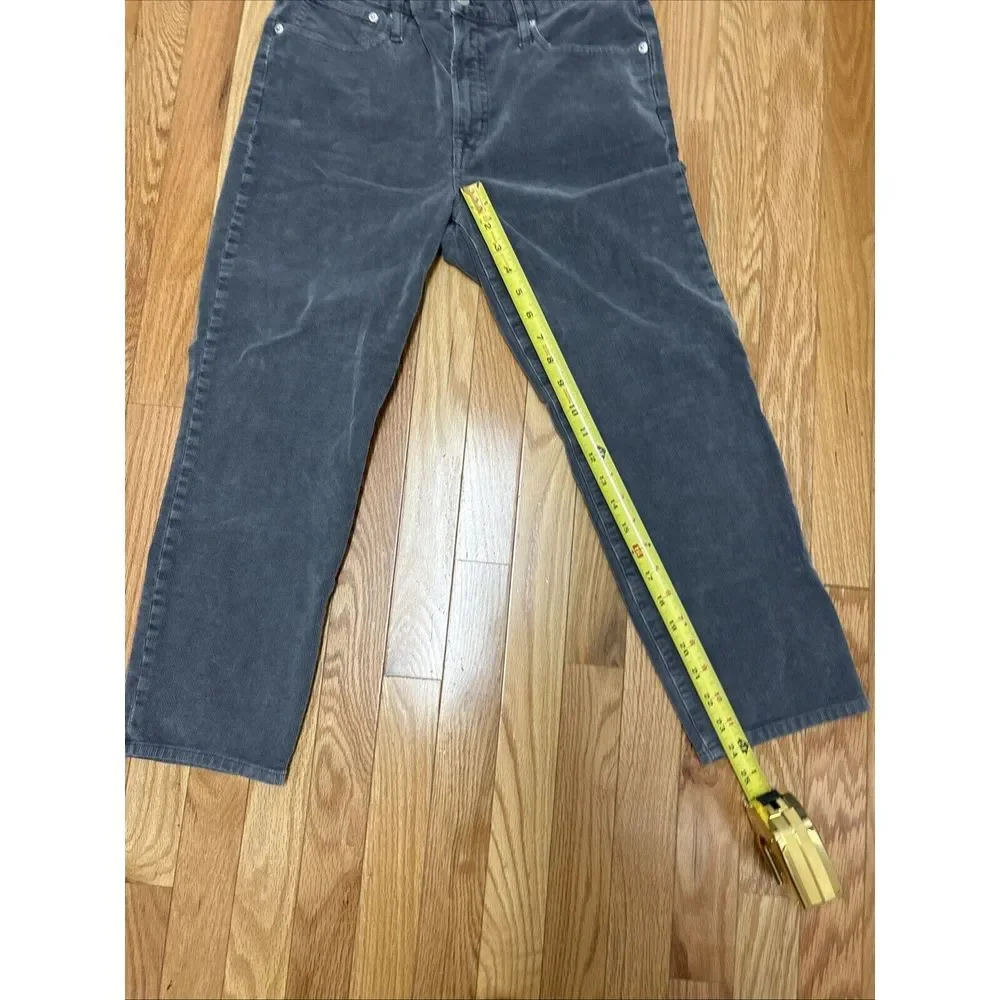 J.Crew Gray‎ Vintage Slim Straight Stretch Velvet Pants - Women's Size 30 Petite
